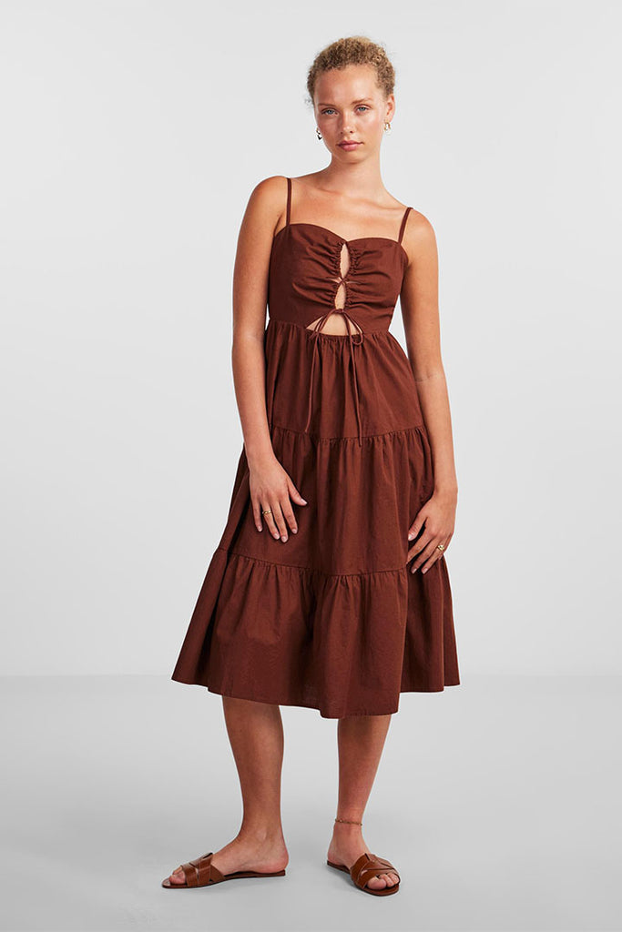 Pieces Lexi Strap Cut Out Midi Dress