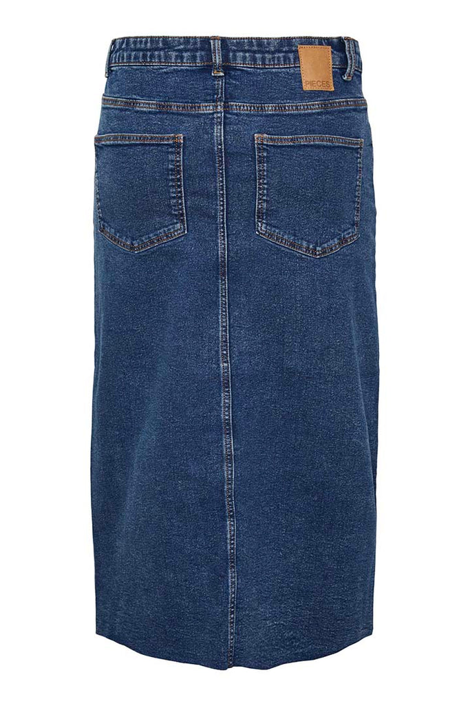 Pieces Jessie High Waist Denim Midi Skirt
