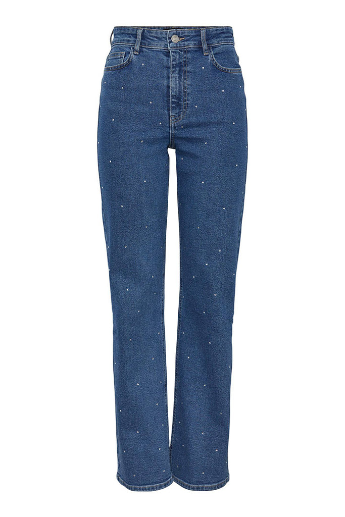 Pieces Siffi Wide Rhinestone Jeans