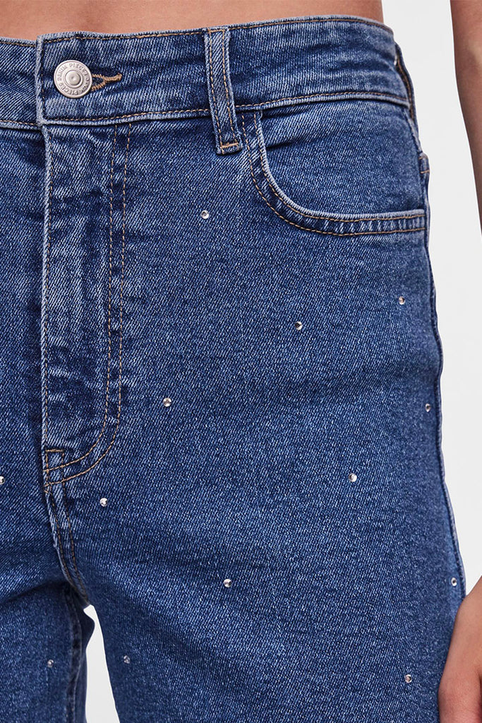 Pieces Siffi Wide Rhinestone Jeans