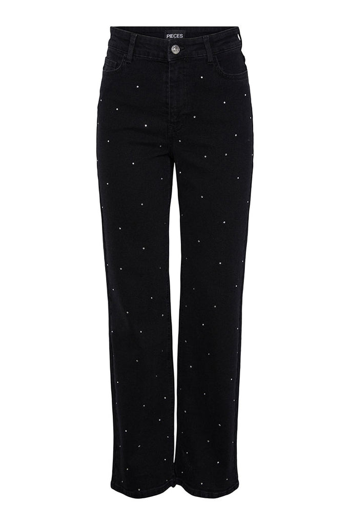 Pieces Siffi Wide Rhinestone Jeans