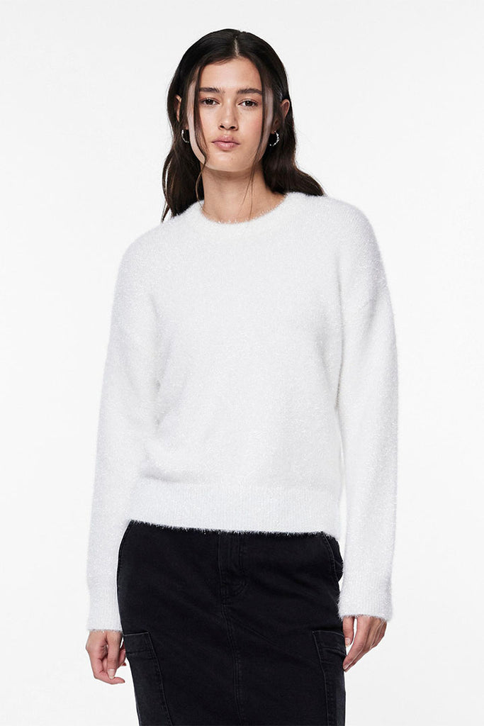 Pieces Snow Knit Jumper White