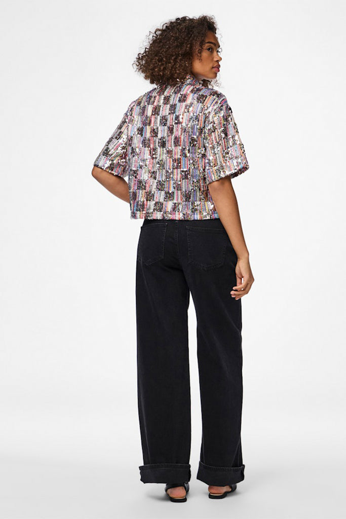 Pieces naina sequin shirt