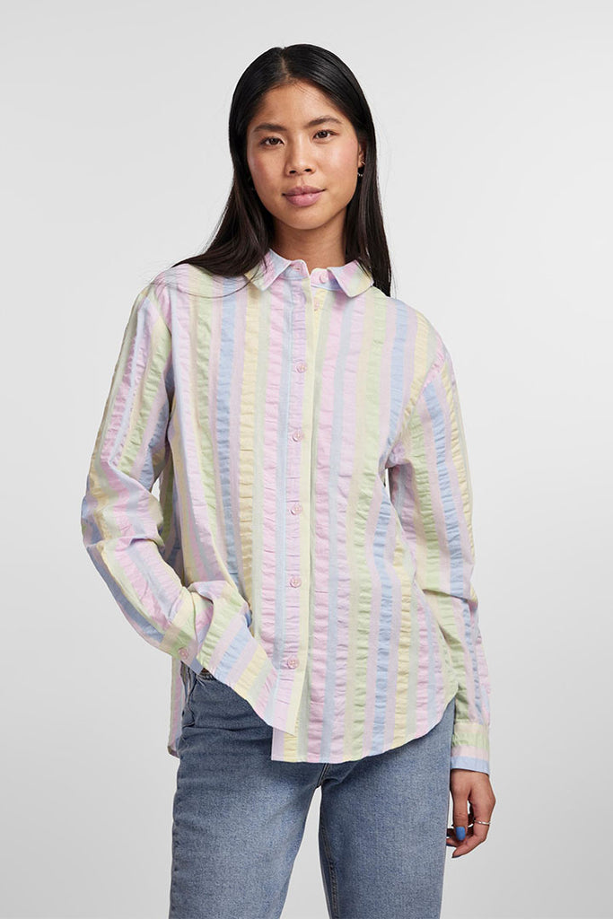 Pieces Kaitlyn Long Sleeve Relaxed Shirt Multi