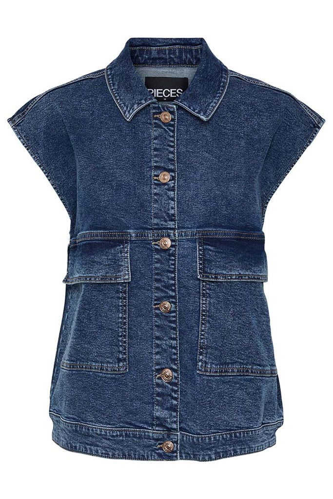 Pieces Jessie Loose Denim Vest