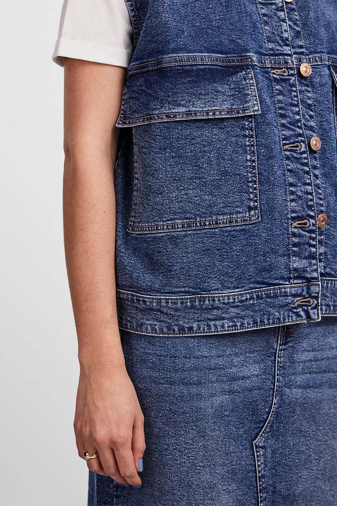 Pieces Jessie Loose Denim Vest