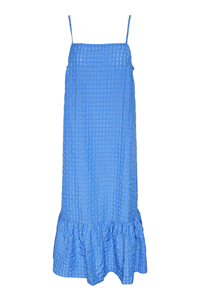 Pieces Sunny Midi Strap Dress Blue
