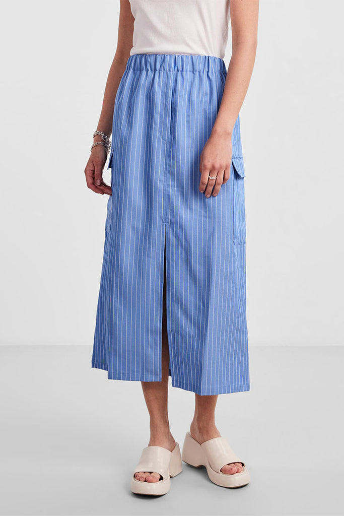 Pieces Sanny Long Skirt Blue