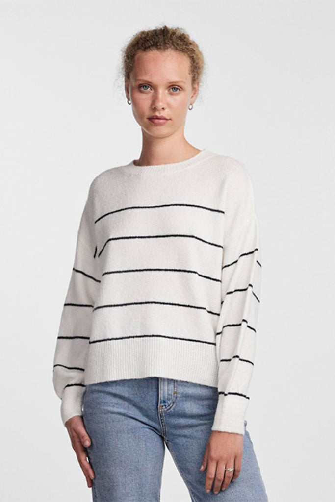 Pieces Beverly O Neck Jumper White