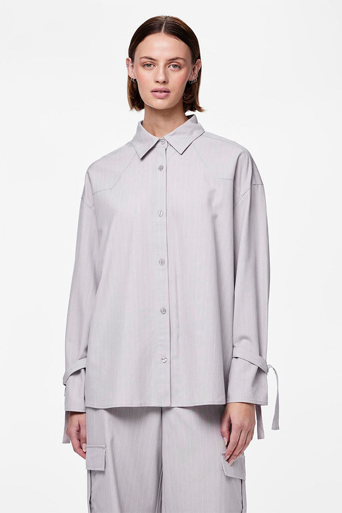 Pieces Noelly Loose Shirt Grey