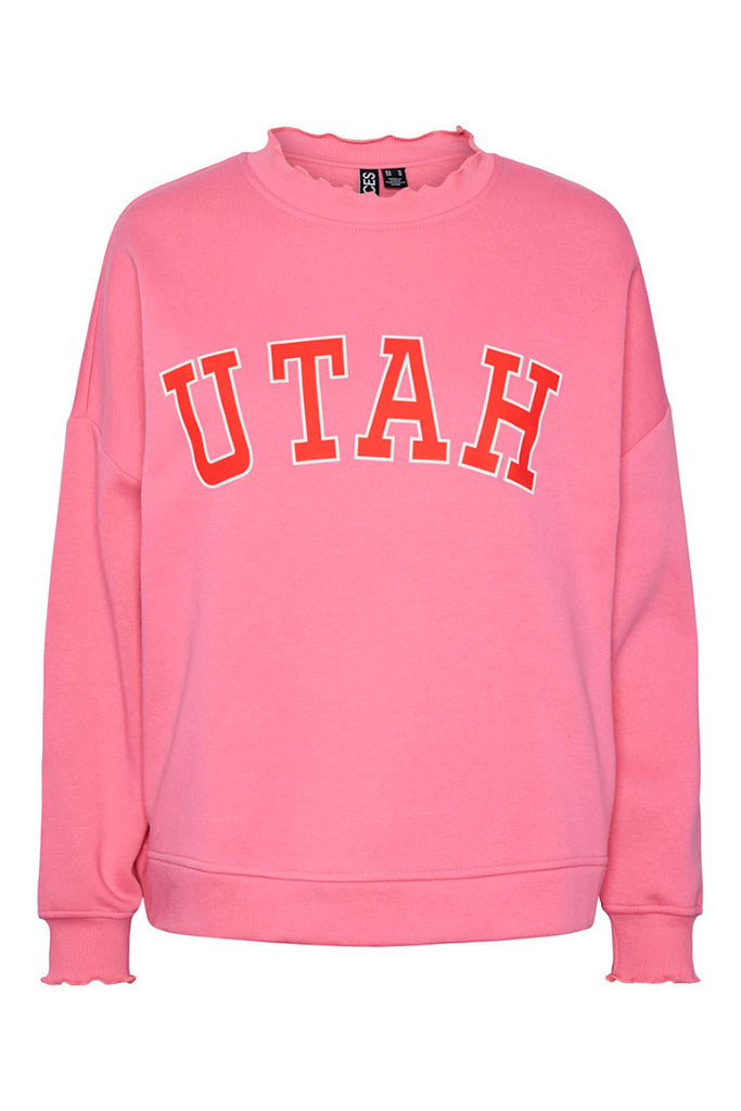 Pieces Maliah Print Jumper Pink