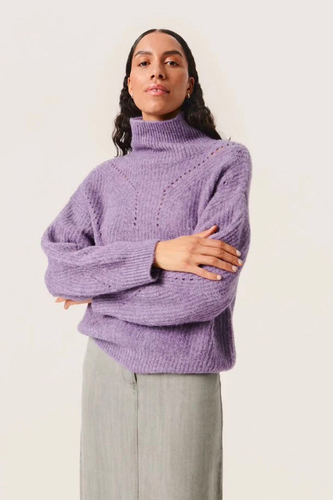 Soaked in Luxury Rakel Pattern Pullover Purple