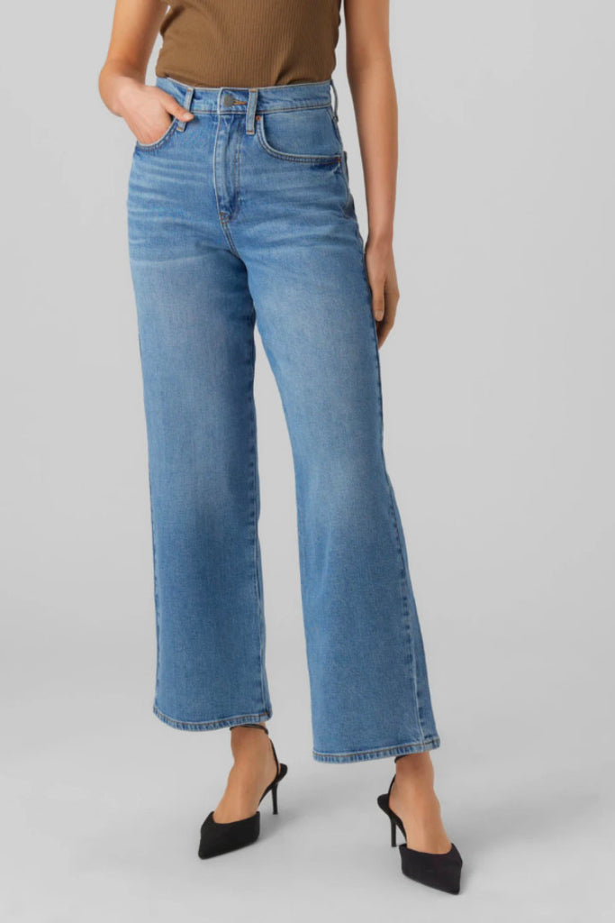 Vero Moda Rebecca Wide Leg Jeans Medium Blue Denim