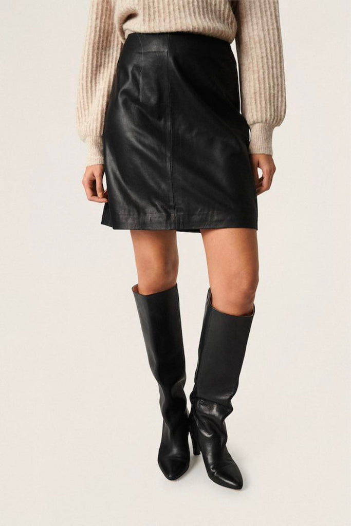 Soaked in Luxury Olicia Leather Skirt Black