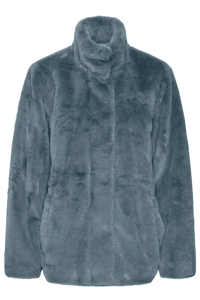Vero Moda Sonjaholly Short Faux Fur Jacket Blue