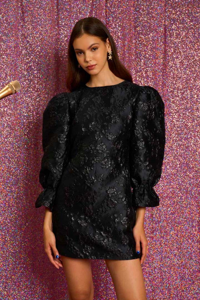 Sister Jane Tribute Jacquard Mini Dress Black