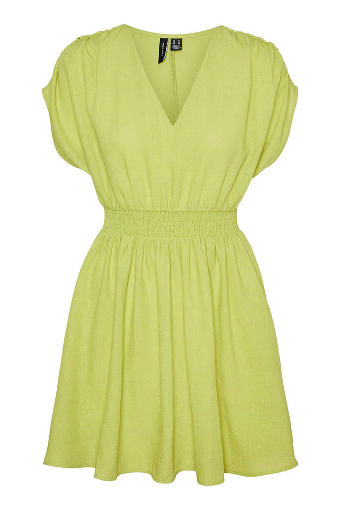 Vero Moda Kita Gathering Short Dress Green
