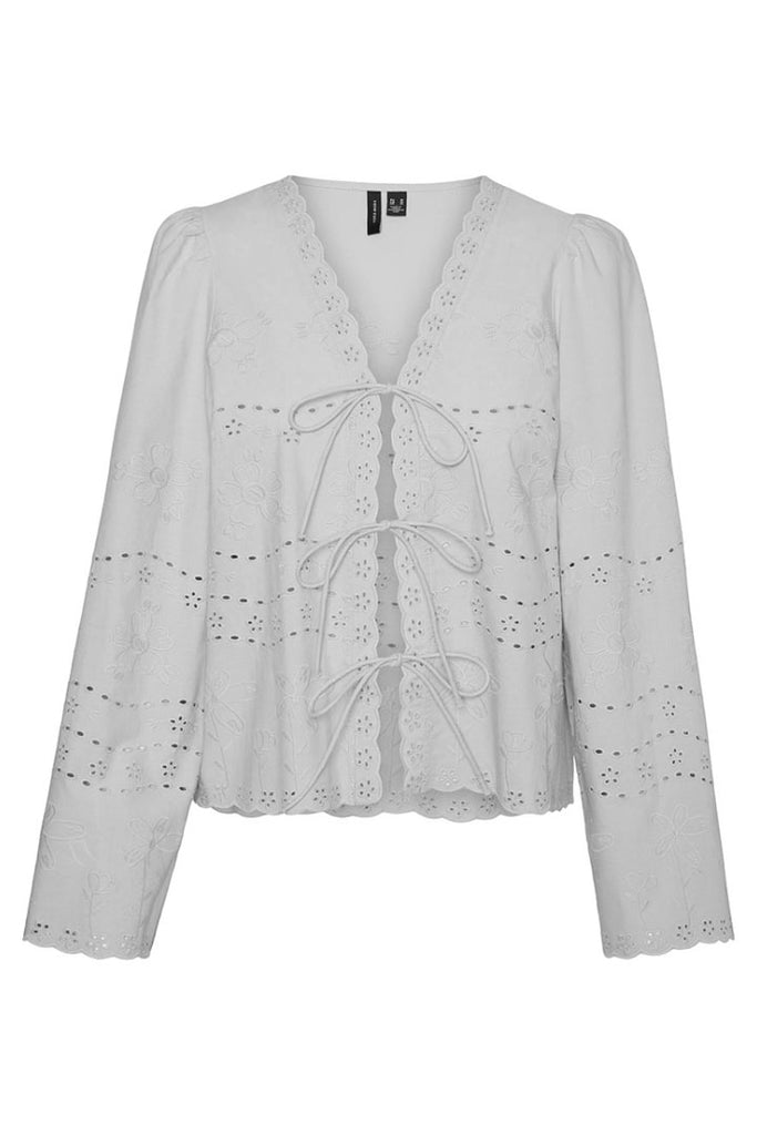 Vero Moda Bella Detail Tie Top White