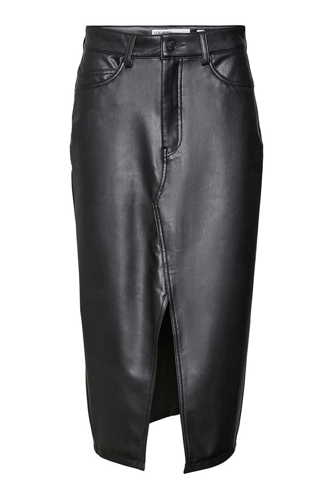 Vero Moda Veri Calf Leather Skirt Black