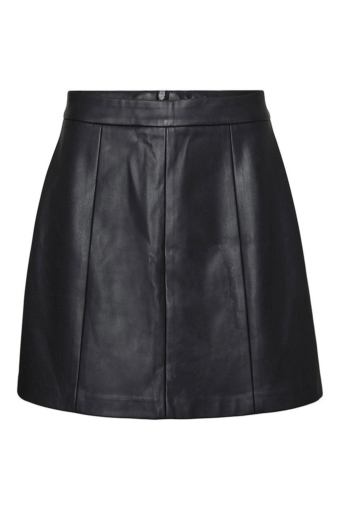 Vero Moda Miamai High Waist Leather Skirt Black