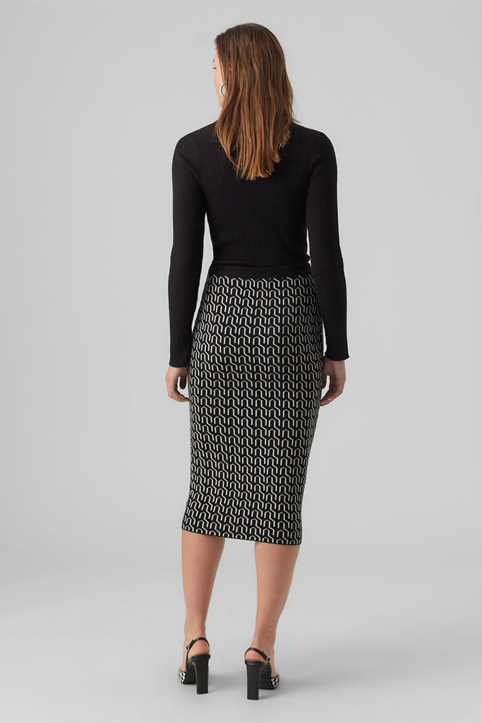 Vero Moda Golden Needle Art Pencil Skirt