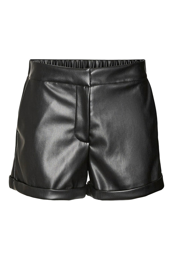 Vero Moda Sof High Waist Leather Shorts Black
