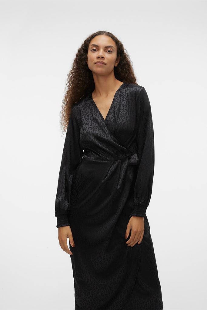 Vero Moda Elotta Wrap Dress Black
