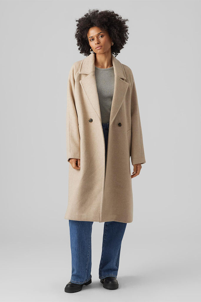 Vero Moda Hazel Long Wool Coat Beige