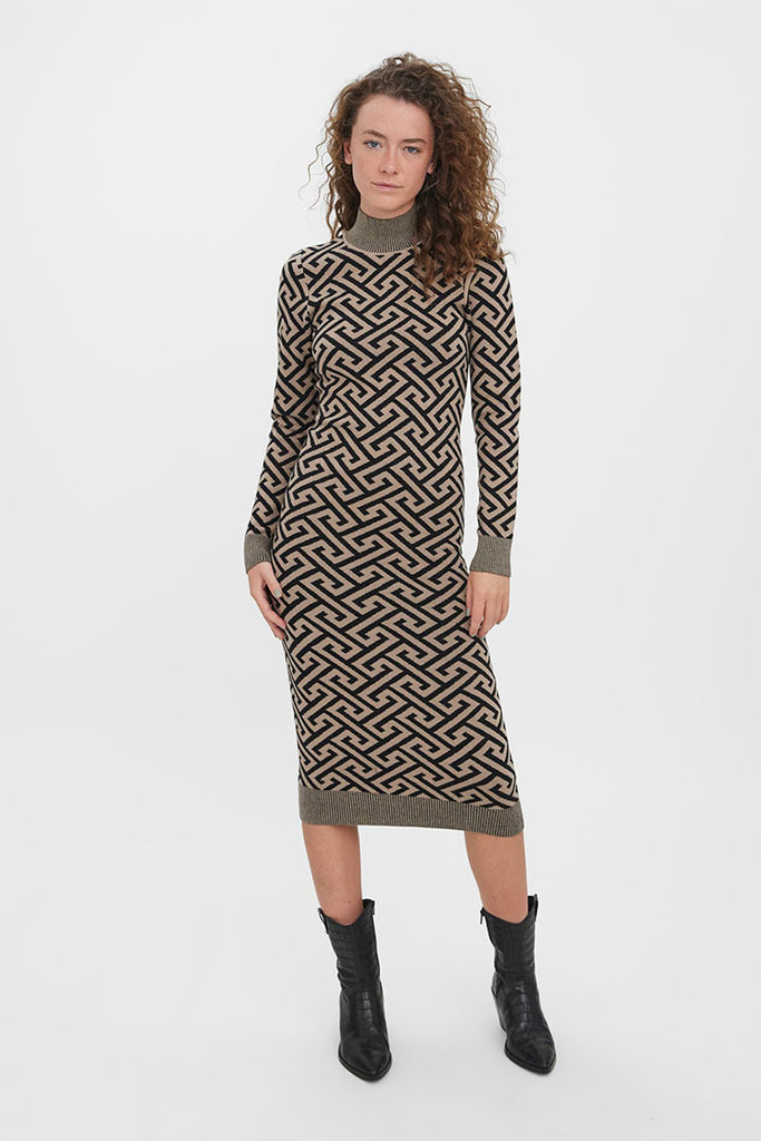 Vero Moda Aria High Neck Calf Dress