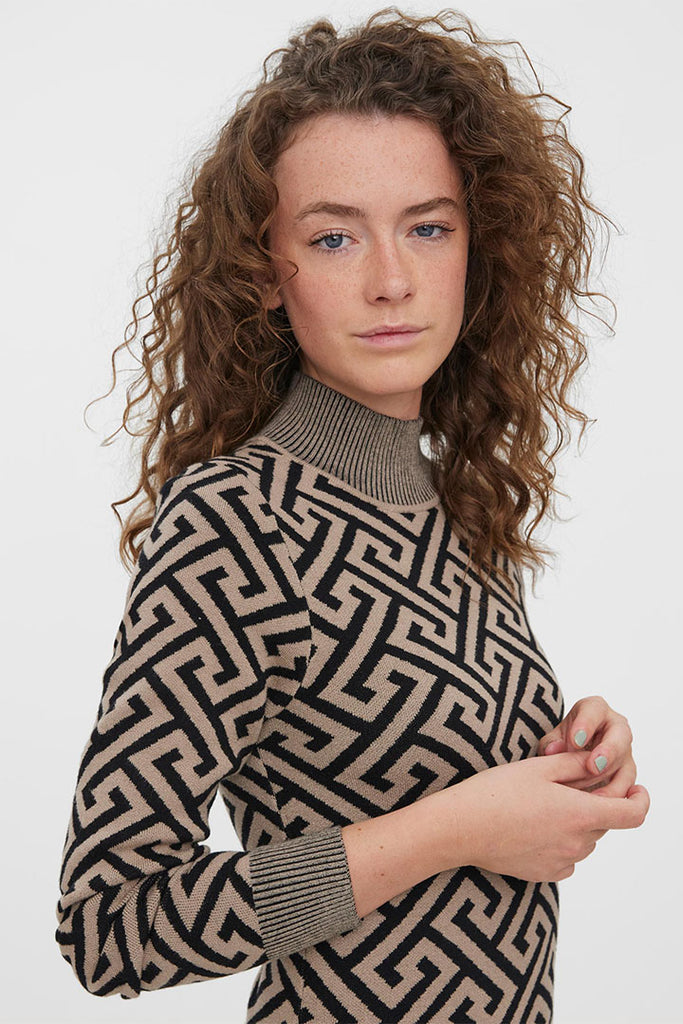 Vero Moda Aria High Neck Calf Dress