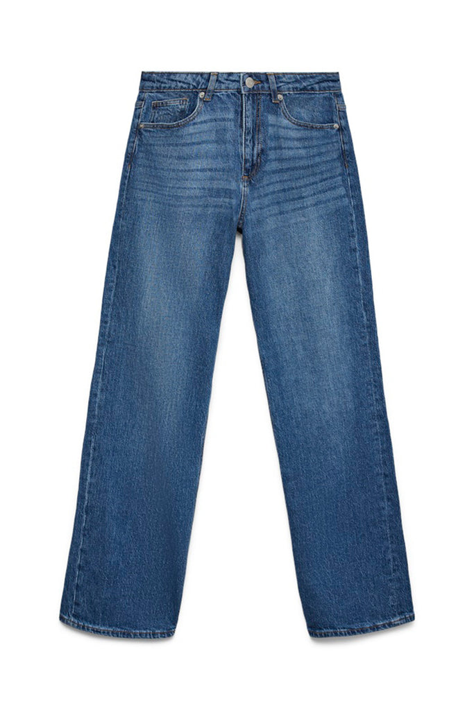 Vero Moda Tessa High Rise Wide Leg Jeans Medium Blue Denim