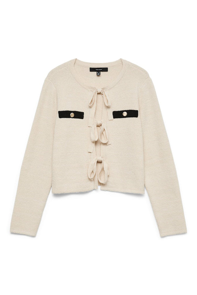 Vero Moda Hildur Bow Cardigan Cream