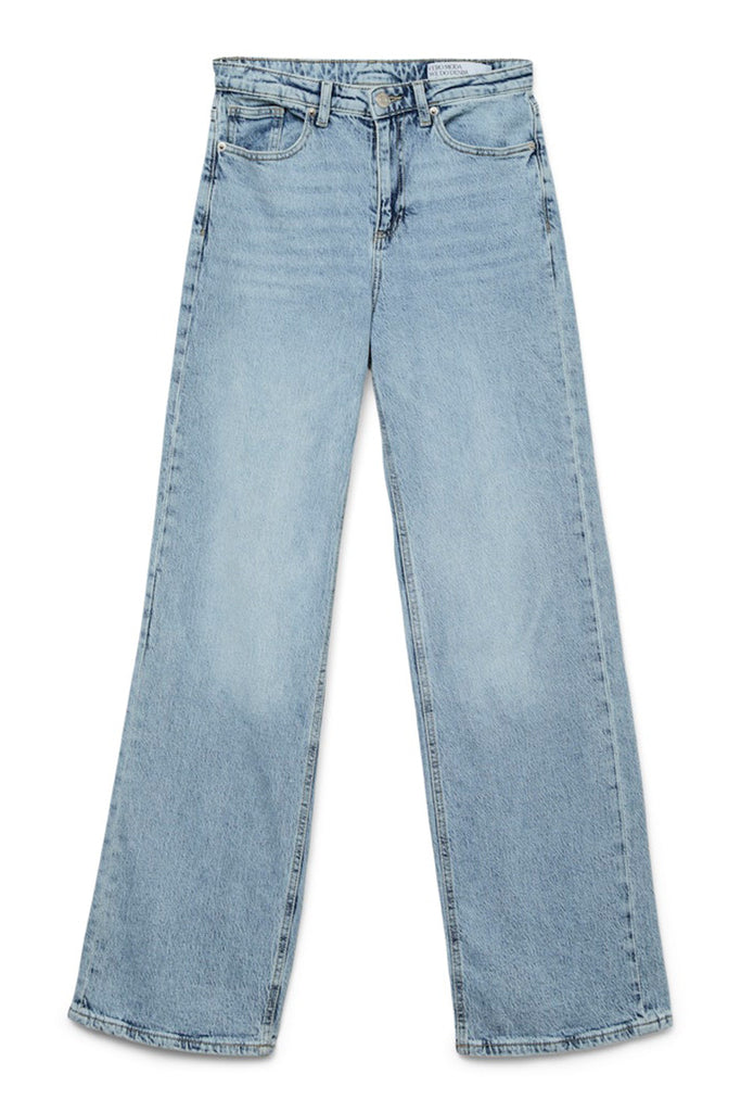 Vero Moda Tessa High Rise Wide Leg Jeans Light Blue Denim
