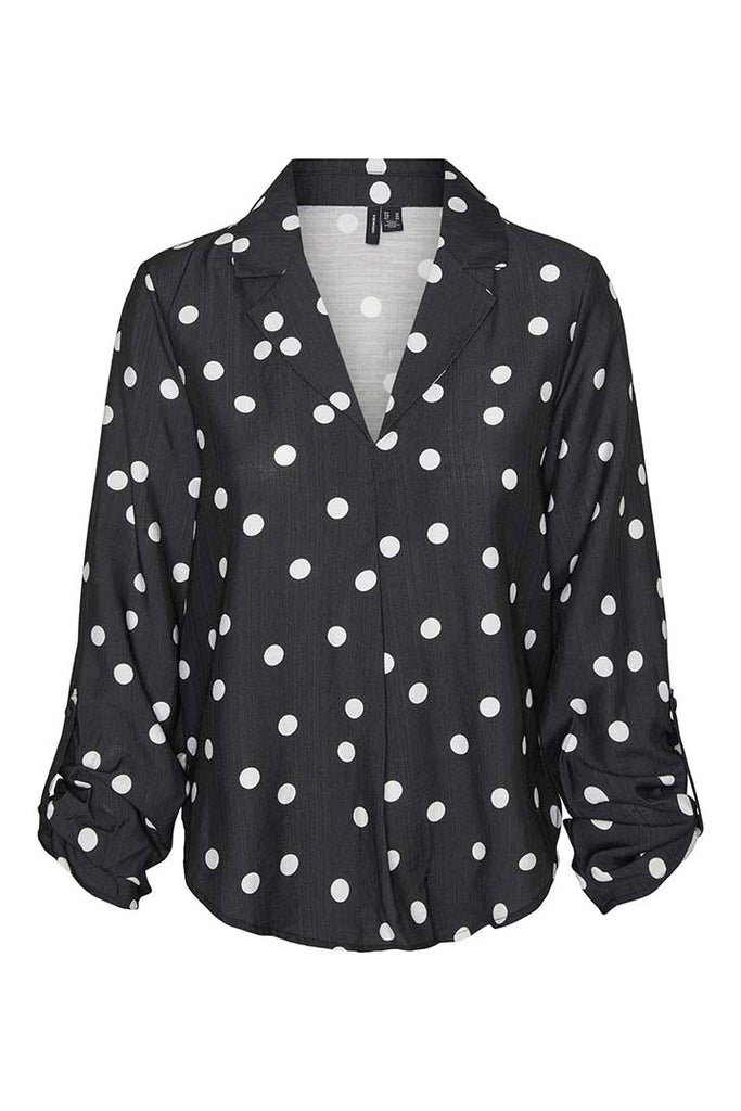 Vero Moda Becca Collar Top Black