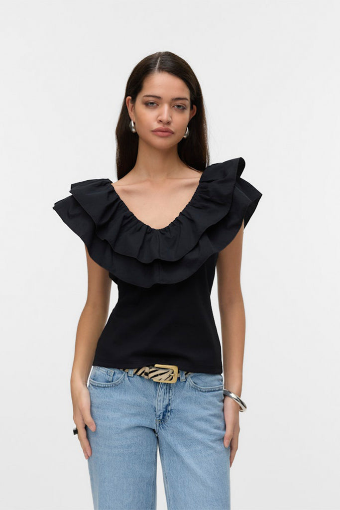 Vero Moda Ane frill ss top