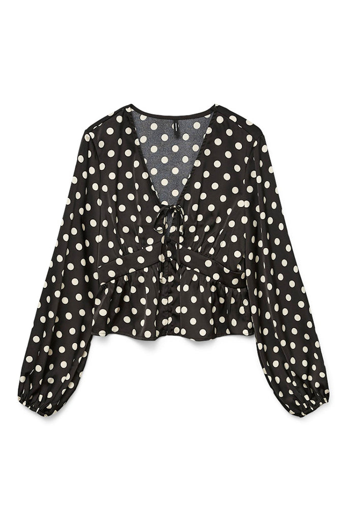 Vero Moda Savana V Neck Top Black