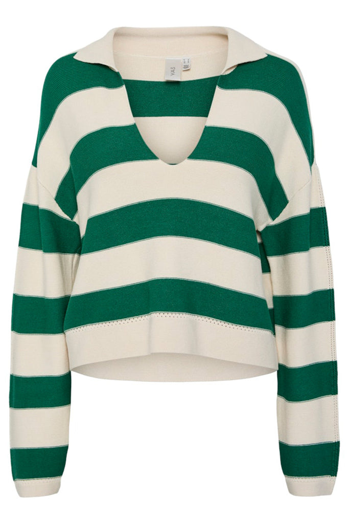 YAS Tinka Polo Pullover Green