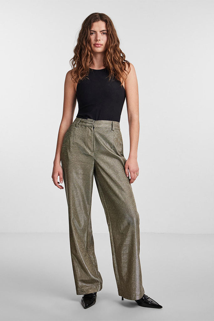 YAS Styles Wide Pant Gold