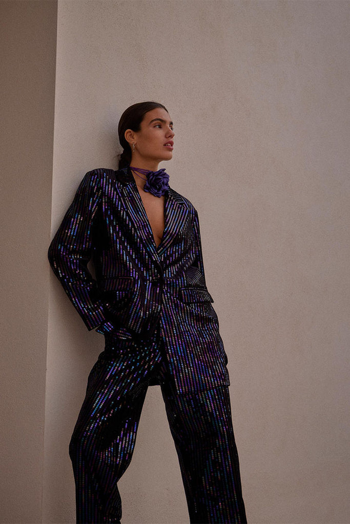 YAS Eliva Sequin Long Blazer