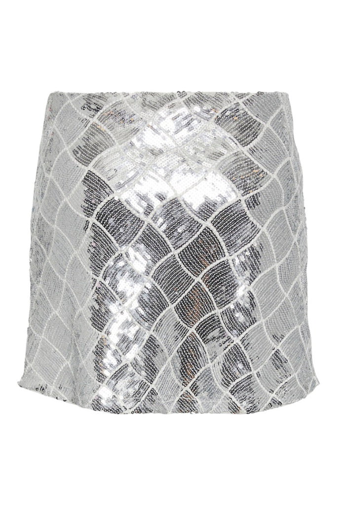 YAS Chekka Sequin Mini Skirt