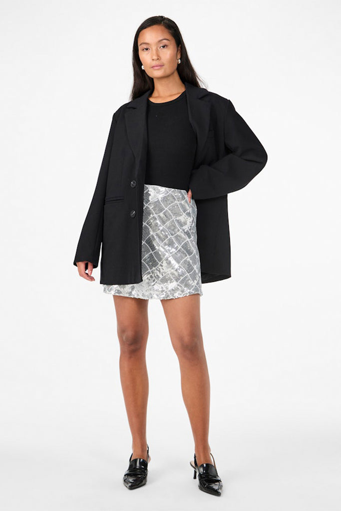 YAS Chekka Sequin Mini Skirt