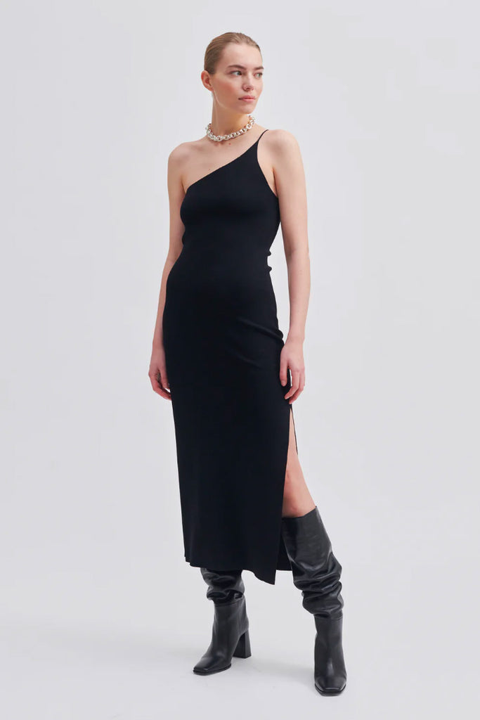 SECOND FEMALE Yera Knit Dress Black