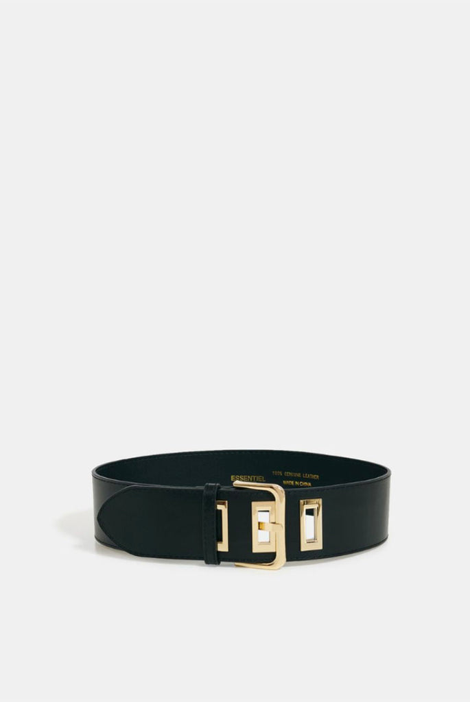 Essential Antwerp Endeavour Large Leather Belt Black