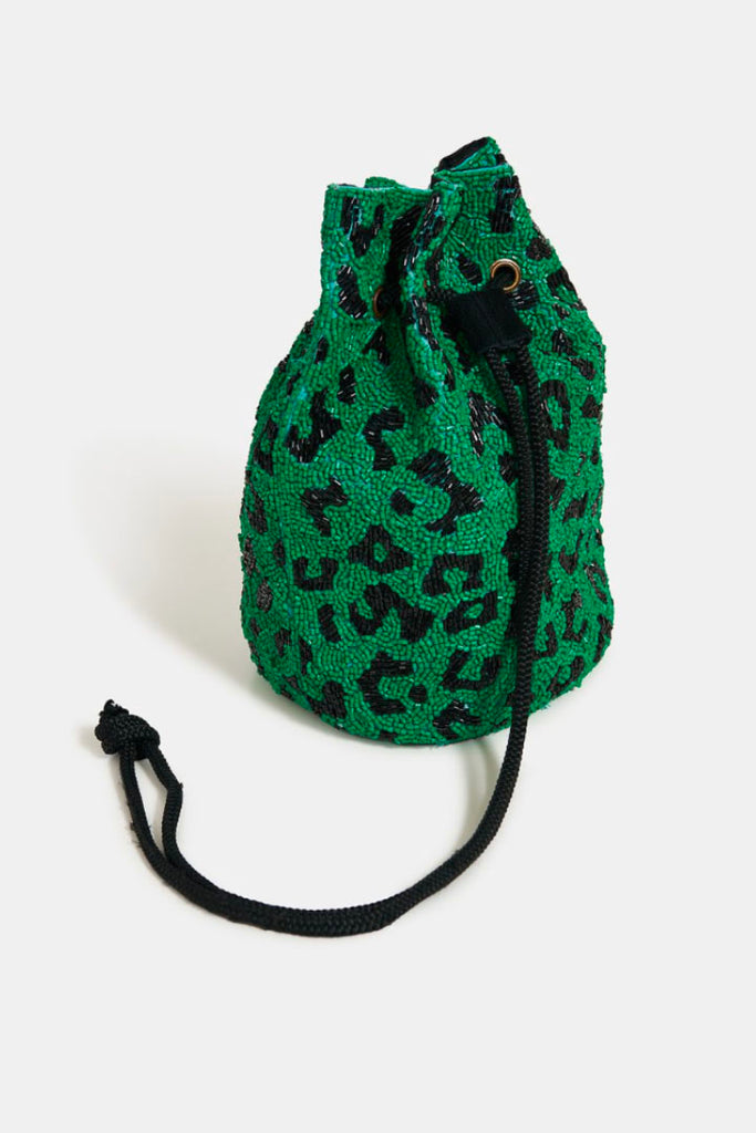 Essential Antwerp Enquiry Beaded Bucket Bag Green OS
