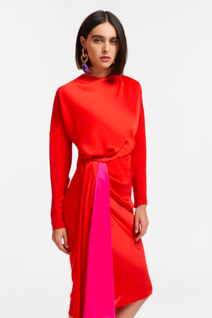 Essential Antwerp Estelle Drape Detail Dress Red