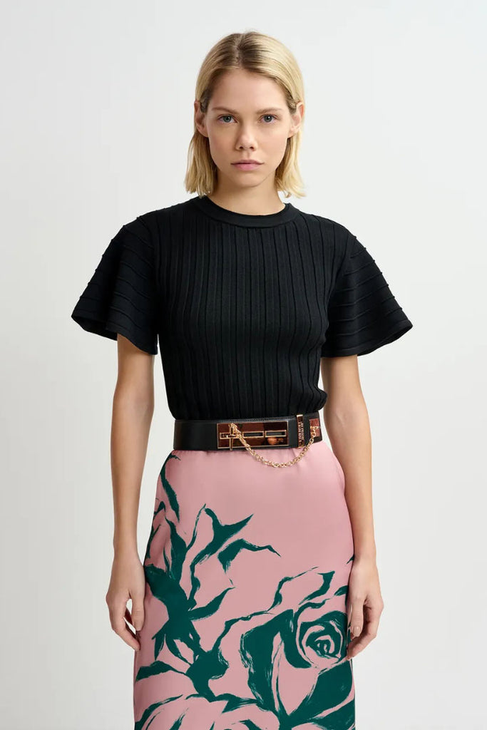 Essential Antwerp Georgie Flared Sleeve Top Black