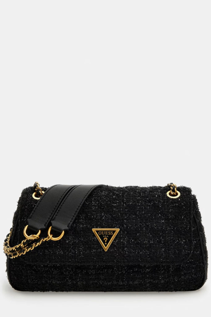 Guess Accessories Giully Tweed Crossbody Bag Black OS