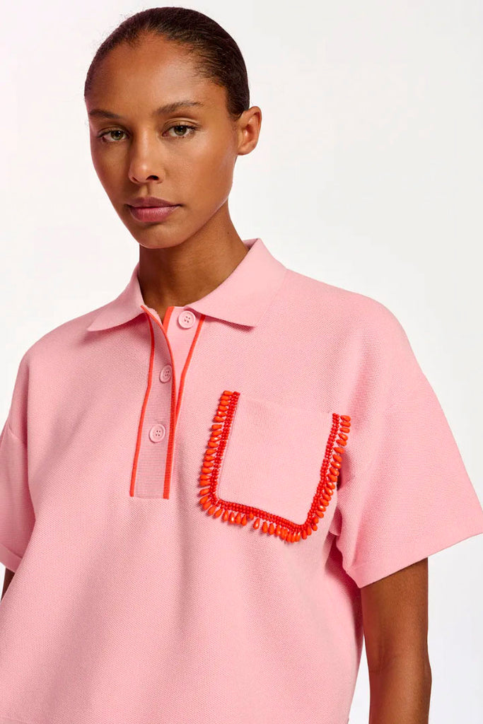 Essential Antwerp Flame Polo Top Pink