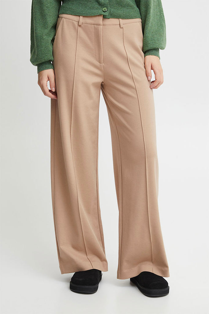 Ichi Kate Sus Office Wide Pants Tan