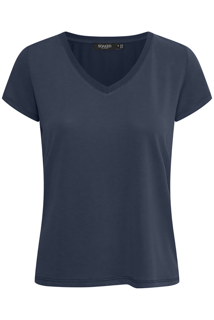 Soaked in Luxury Columbine V Neck Tshirt SS